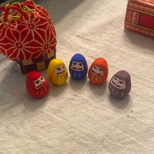 Miniatures From Japan in Fabric/Wicker Basket